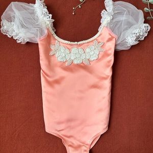ArtStone Salmon Pink and Iridescent Ballet Dance Leotard